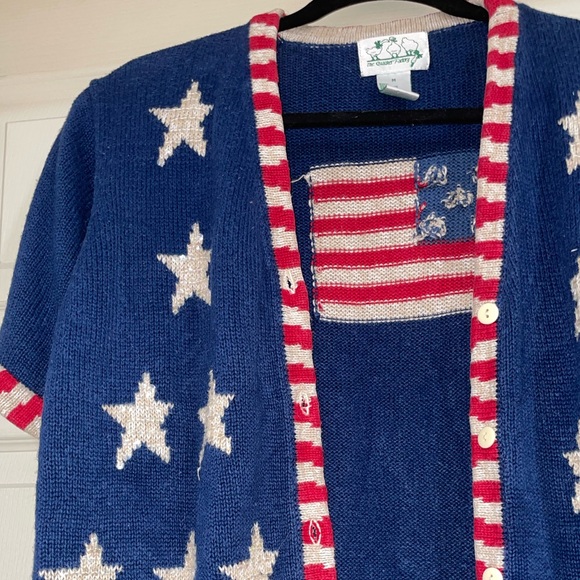 Women’s Vintage The Quacker Factory Patriotic Cardigan Sweater - Picture 5 of 11